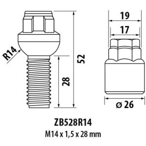Set 4 suruburi antifurt ALUTECHNIK