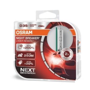 Set 2 becuri Xenon far faza lunga 42V D3S Xenarc Night Breaker Laser +200