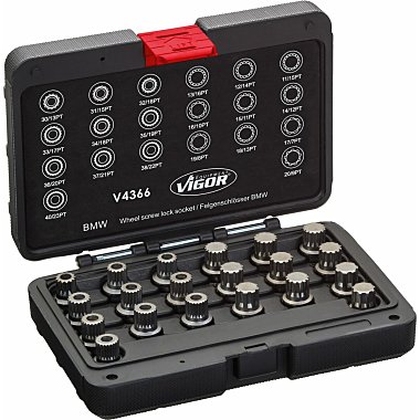 Set 20 tubulare slabire antifurt janta VIGOR V4366