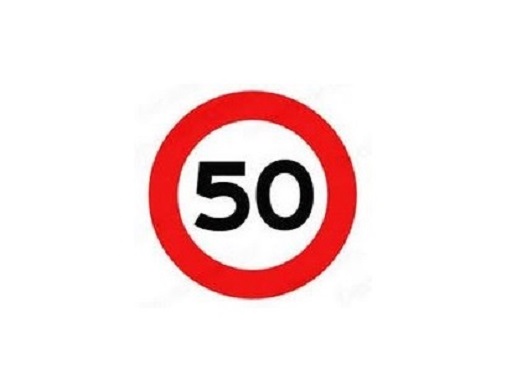Autocolant limita de viteza 50 km