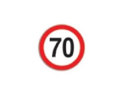 Autocolant limita de viteza 70 km